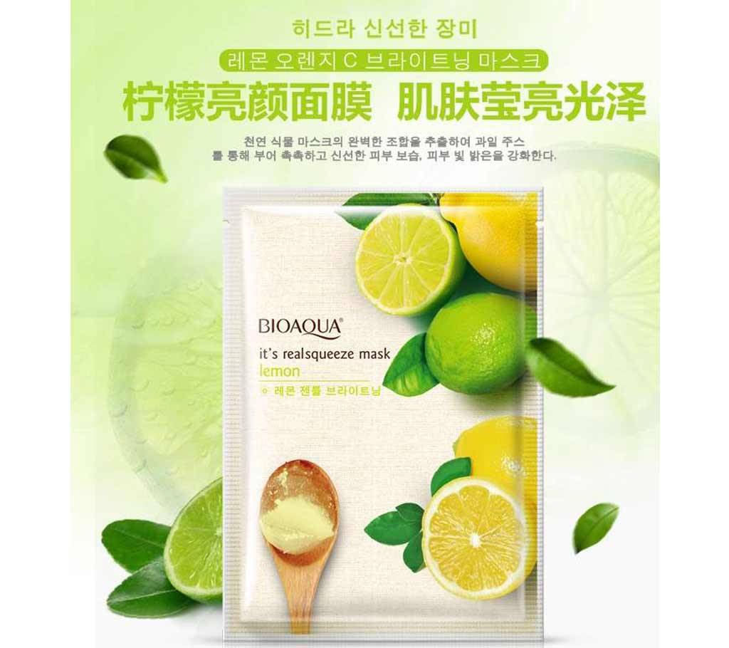 BIOAQUA Lemon ফেসিয়াল মাস্ক Moisturizing Whitening Shrink Pores Face Mask Oil Control brighten skin tone Face Care, 30 gm, China বাংলাদেশ - 772077
