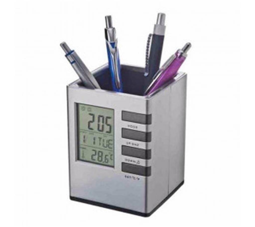 পেন হোল্ডার With Temperature Meter & Digital Clock-03 বাংলাদেশ - 778936