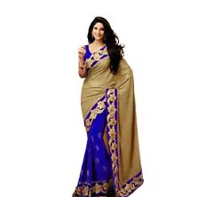 Indian Waitless Georgette Replica  Sharee With Blouse Pcs-