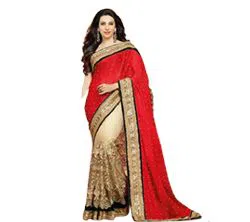 Indian Waitless Georgette Replica  Sharee With Blouse Pcs.