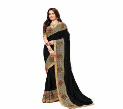 Indian Waitless Georgette Replica  Sharee With Blouse Pcs8