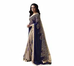 Indian Waitless Georgette Replica  Sharee With Blouse Pcs13