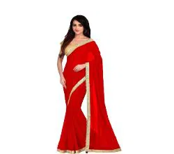 Indian Waitless Georgette Replica  Sharee With Blouse P1