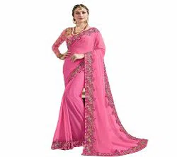 Indian Waitless Georgette Replica  Sharee With Blouse PcsL1