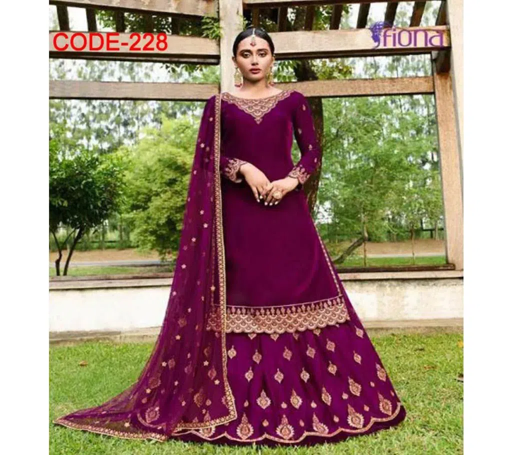 INDIAN DESIGNER REPLICA UNSTITCHED GOWN-O