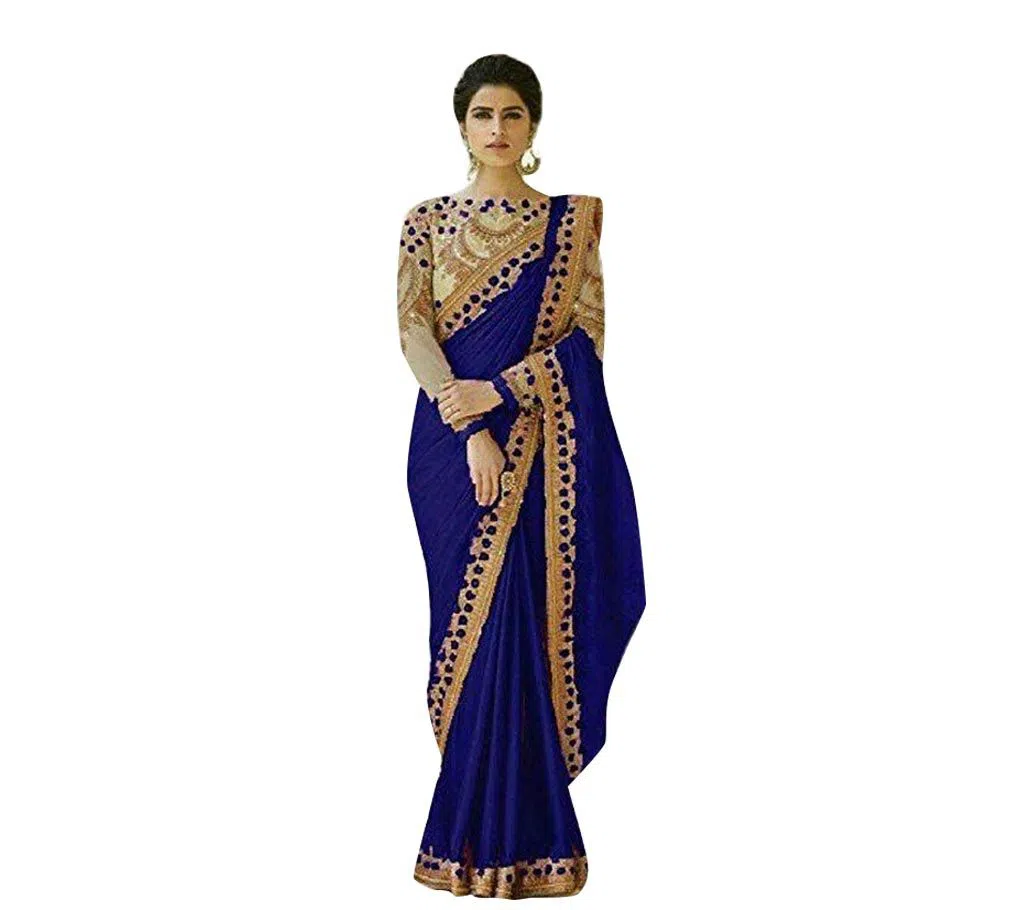 Indian Waitless Georgette Replica  Sharee With Blouse Pcs