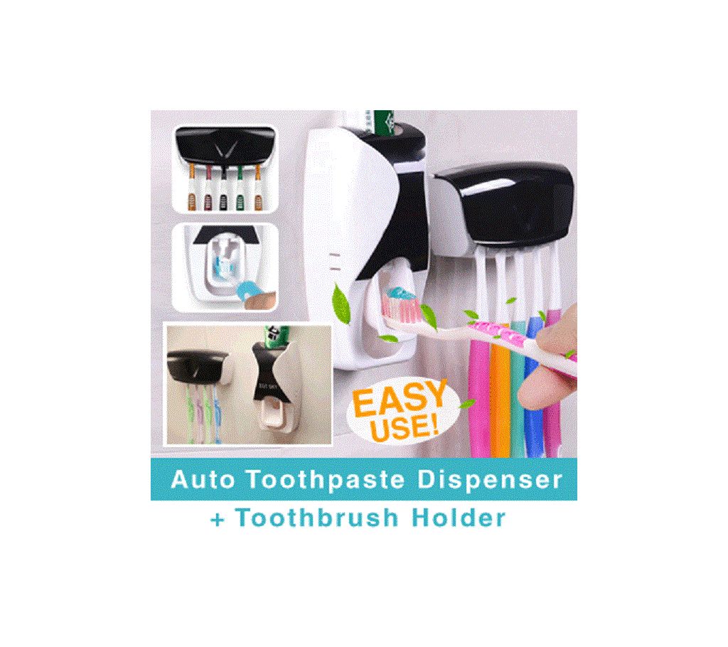অটোমেটিক টুথপেস্ট ডিসপেন্সার  Set With 5 Toothbrush Holder বাংলাদেশ - 1166268