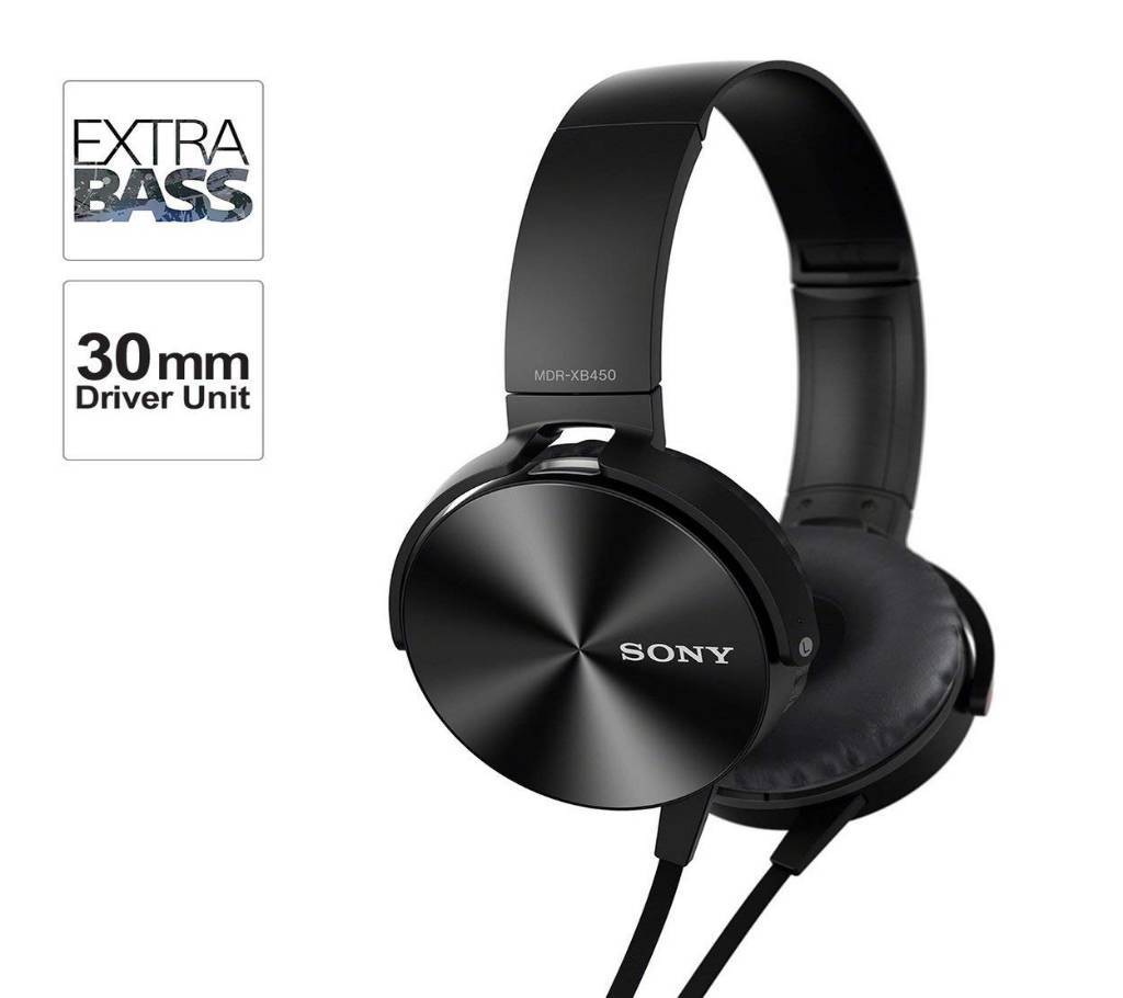Sony MDR-XB450 On-Ear এক্সট্রা বেস হেডফোন - ব্ল্যাক বাংলাদেশ - 801718