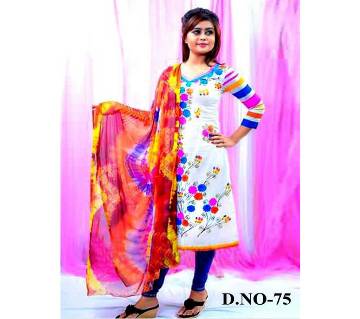 Block Print Semi stitched Cotton Three Pcs (Copy)