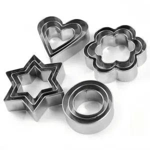 Cake Decoration 12 Piece Set Stainless Steel Pastry Cookie Biscuit Cutter Cake Muffin Decor Mold Multi functional Tool