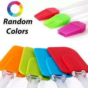 Cake Decoration Silicone Spatula Set and Pastry Brush, for Cake. 2 PCS, Random Colors