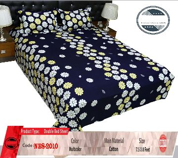 Cotton Double Bed Sheet with 2 Pillow Cover       