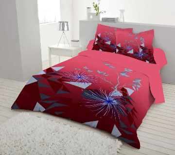 Double Size 7.5×8 Feet Cotton Bed Sheet & Pillow Cover Set - Multi Color