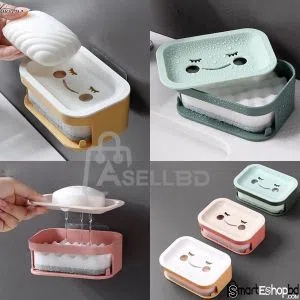 Double Layer Soap Box Non-slip Bathroom Soap Holder Creative Kitchen Dish Brush Rack Household Tray Holder Case Container