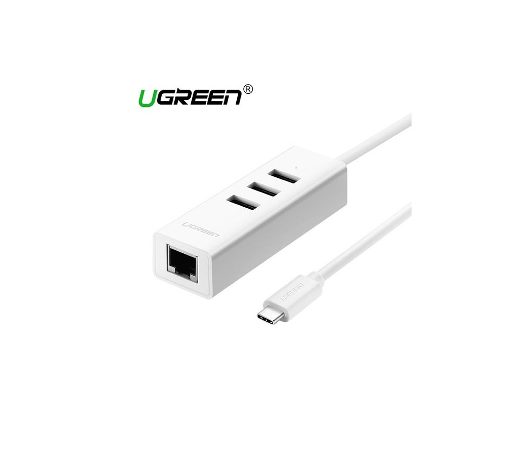 UGREEN 3 Port USB 2.0 হাব+ 10/100Mbps Ethernet LAN বাংলাদেশ - 912090