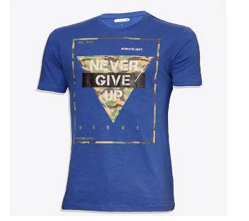 Never Give up Cotton half sleeve t-shirt for men 