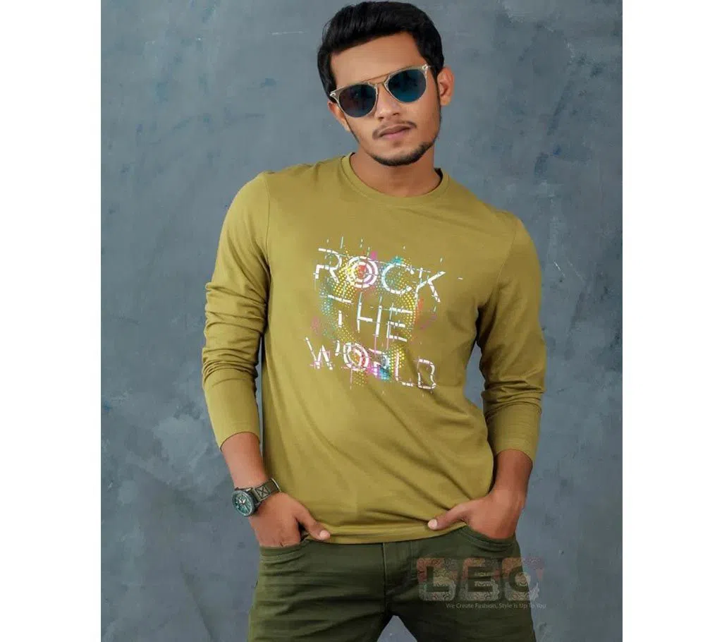 casual long sleeve T-shirt  03: OLIVE