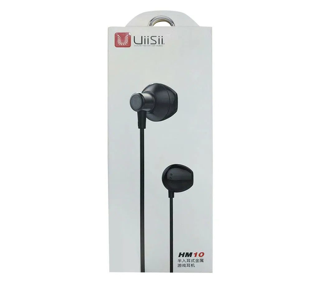 UiiSii HM10 earphone with ear-in noise reduction L metal plug stereo subwoofer music game earphone with microphone