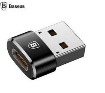 Baseus USB Male to USB Type C Female OTG এডাপ্টার কনভার্টার For Smartphones - Black