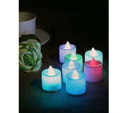 LED Tea Light Candle - 6Pcs - Multicolor