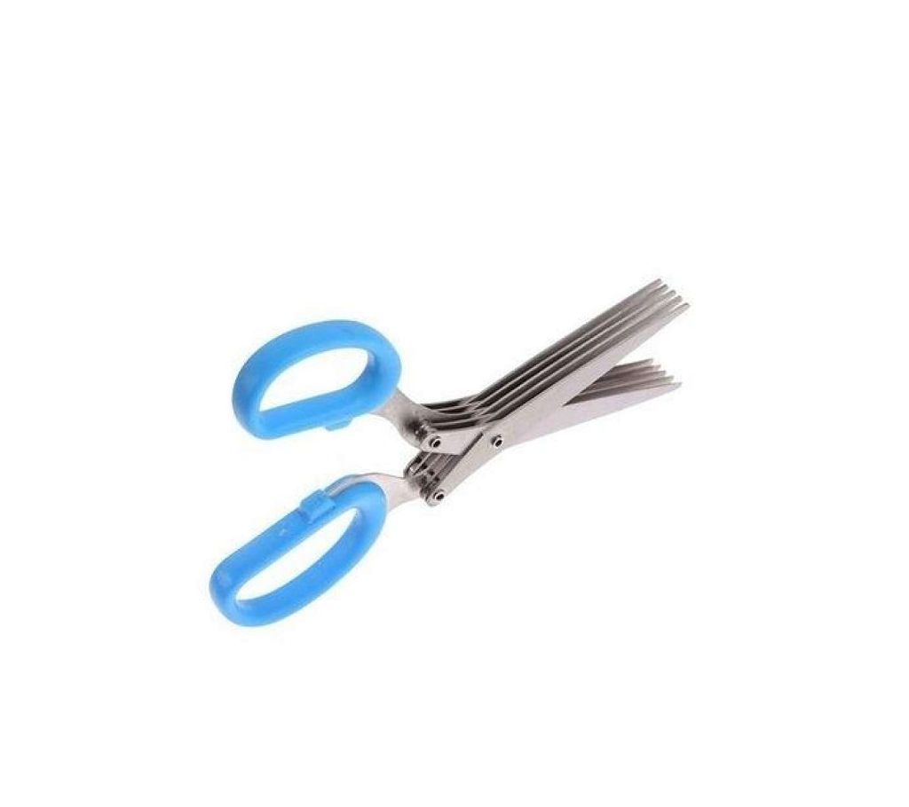 ভেজিটেবল কাটার 5 Blade Scissor - Blue and Silver বাংলাদেশ - 1058367