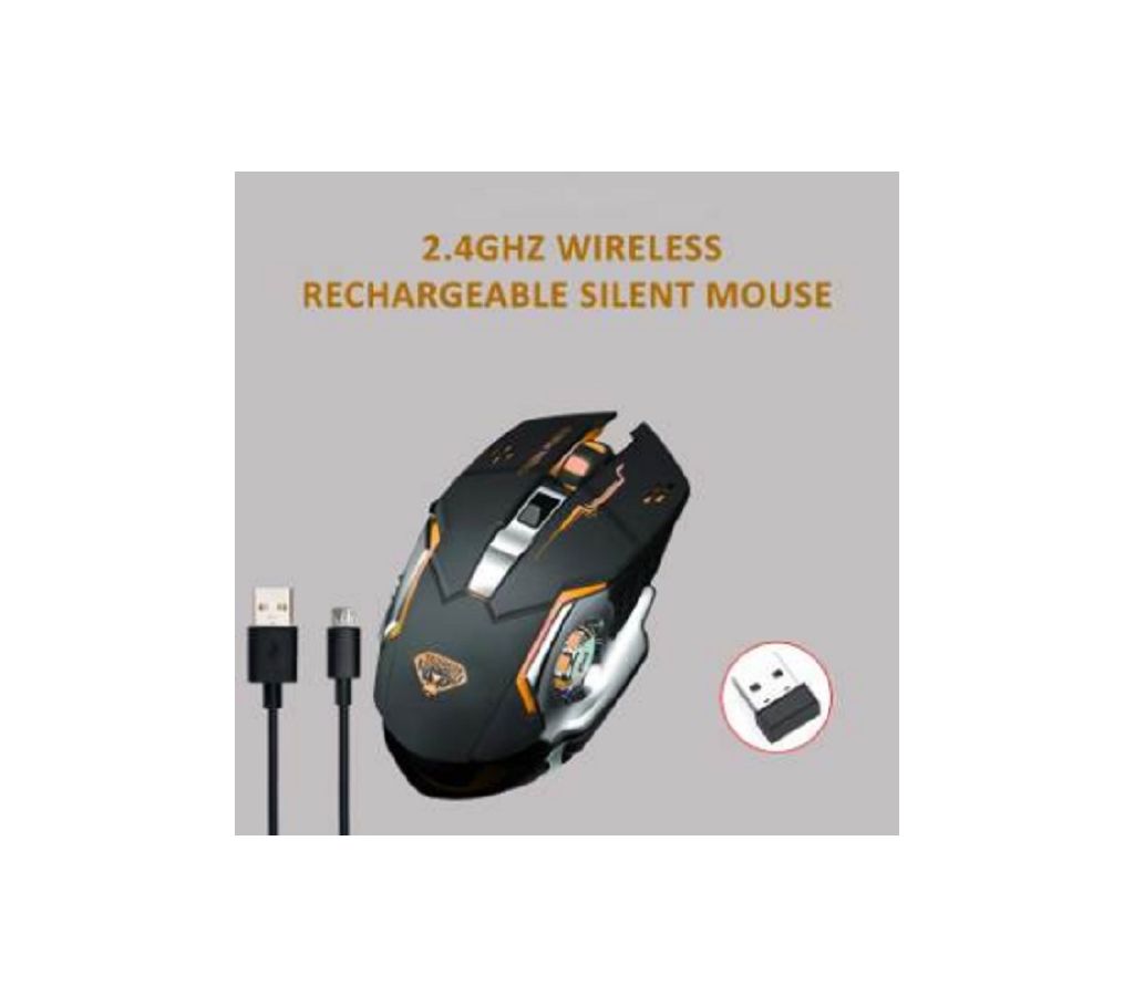 রিচার্জেবল মাউস Q3 Wireless Silent LED Backlit USB Optical Ergonomic Gaming Mouse মাউস বাংলাদেশ - 937601