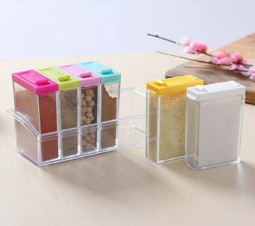 কিচেন স্পাইস কন্টেইনার with Colorful Lid Seasoning Box 6 Pieces Set