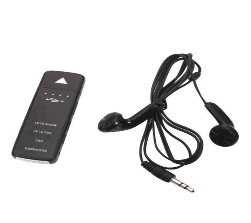 Mini USB 2.0 Rechargeable ভয়েস রেকর্ডিং ডিভাইস - Black (8GB) বাংলাদেশ - 818655