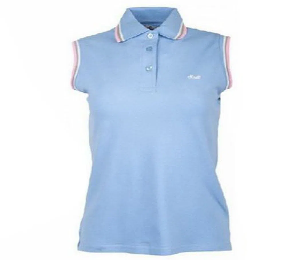 Sleeveless Polo-shirt for women -sky blue
