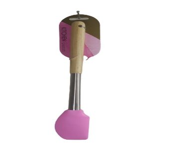 PINK COLOR FLEX-CORE SILICONE SPATULA WITH WOOD HANDLE