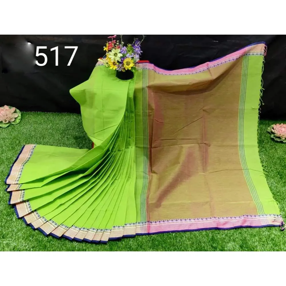 Cotton Tangail Tant Saree With Blouse for Women