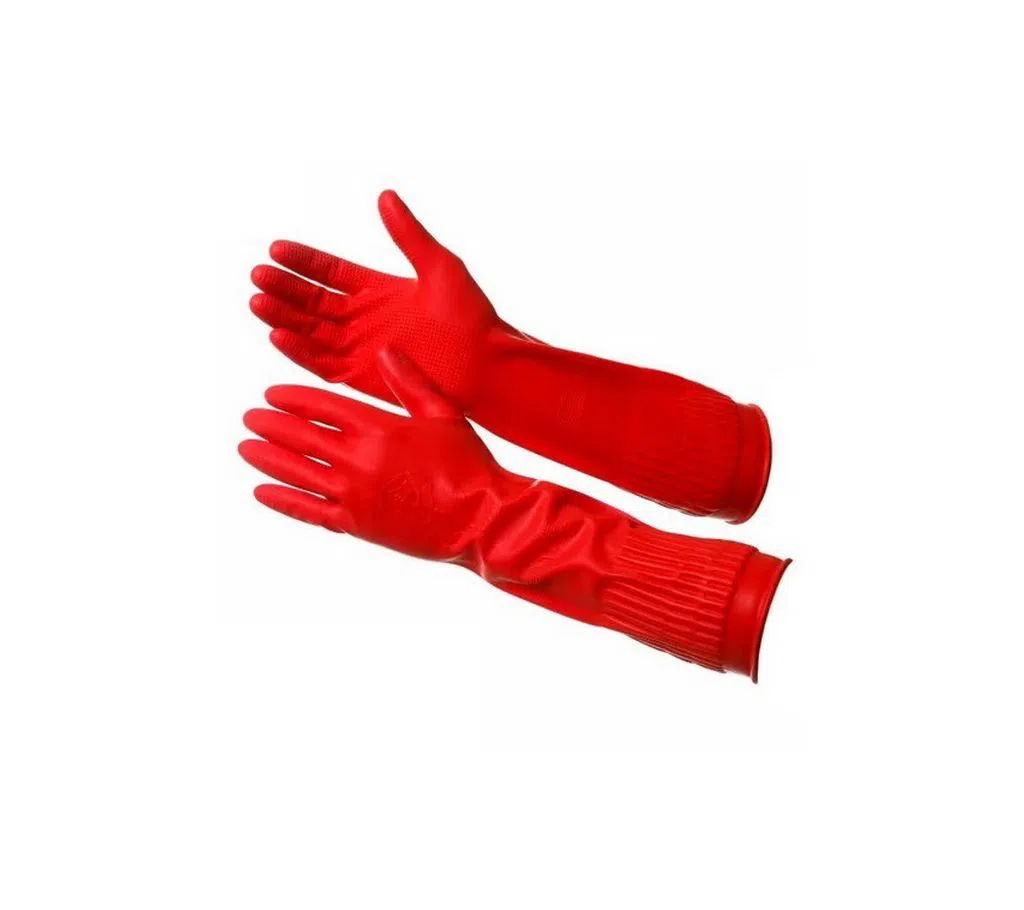 Household gloves Long durable, Red, length-39cm by shoppingherald