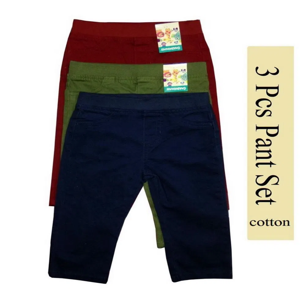 3 PCS Spandex twill pant set Cotton soft for baby girls