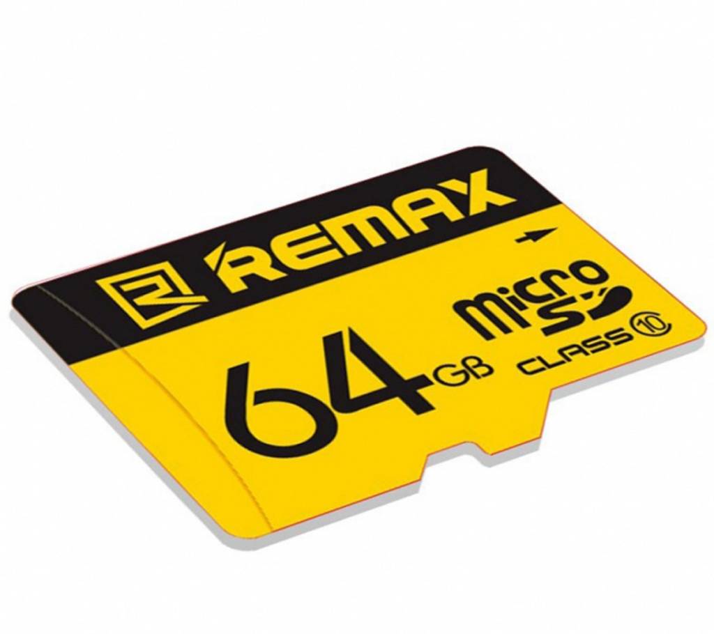 Remax 64GB Class 10 Micro SD মেমোরি কার্ড - ব্ল্যাক এন্ড ইয়েলো বাংলাদেশ - 938074