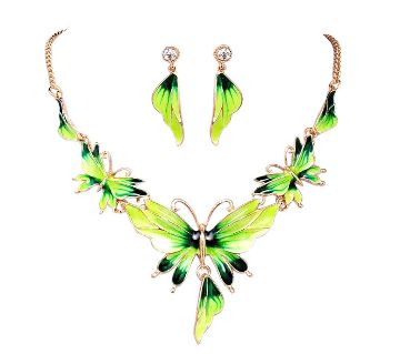 butterfly necklace set