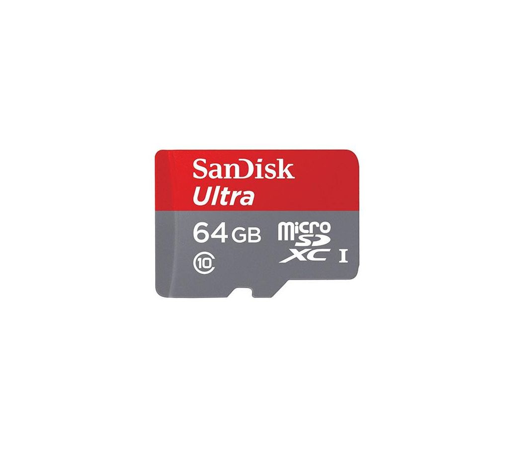 SanDisk Ultra 64 GB MicroSDHC Class 10 মেমোরি কার্ড - 80 MB/s - Red and Ash বাংলাদেশ - 898374