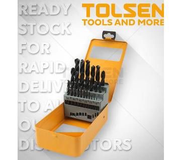 Tolsen 25 Pcs HSS Twist Drill Bits Set