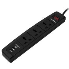 CyberPower Fire Proof Surge Protector 3 ways+ 2 USB Charging, 350 Jouls/7500 Amps, Black