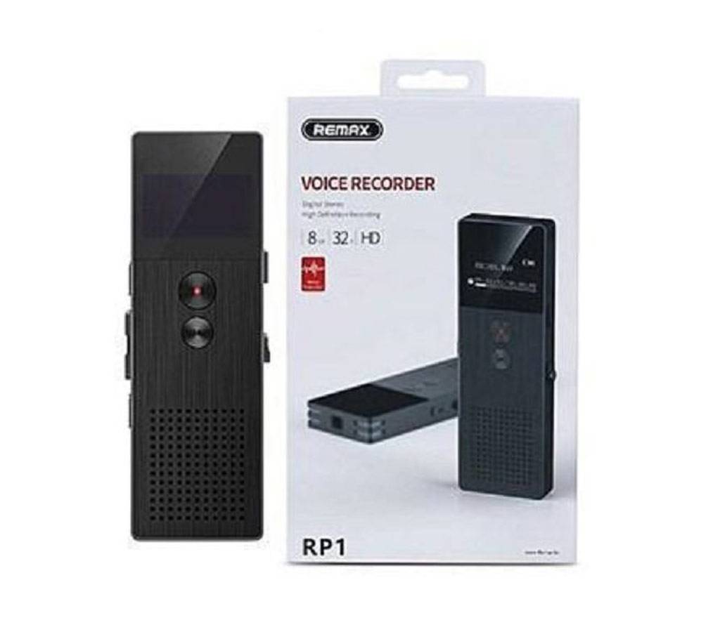 REMAX RP1 ডিজিটাল ভয়েস রেকর্ডার With MP3 মিউসিক প্লেয়ার 8GB - Black বাংলাদেশ - 1037630