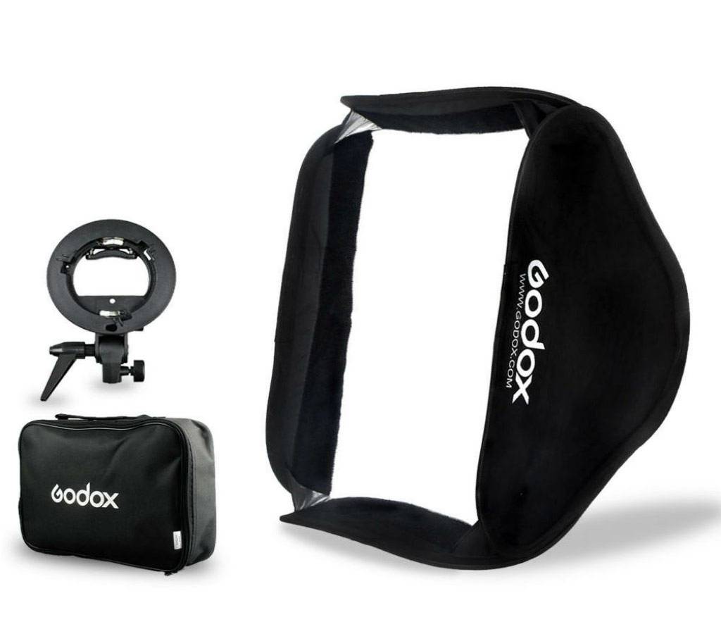 Godox 80x80cm Softbox Bag Kit for Camera Studio Flash fit Bowens Elinchrom Mount বাংলাদেশ - 1037635