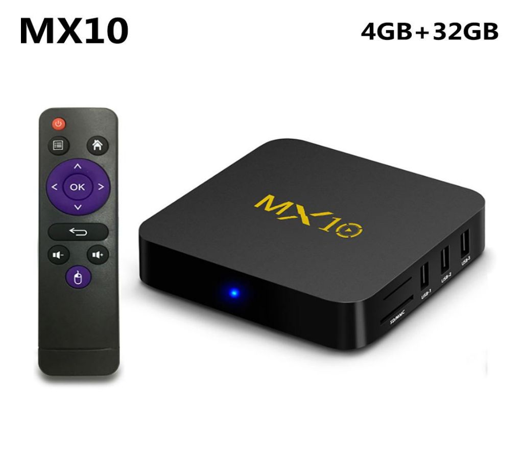 MX10 4K Ultra HD 4GB RAM & 32GB ROM স্মার্ট এন্ড্রয়েড 8.1 টিভি বক্স বাংলাদেশ - 925530