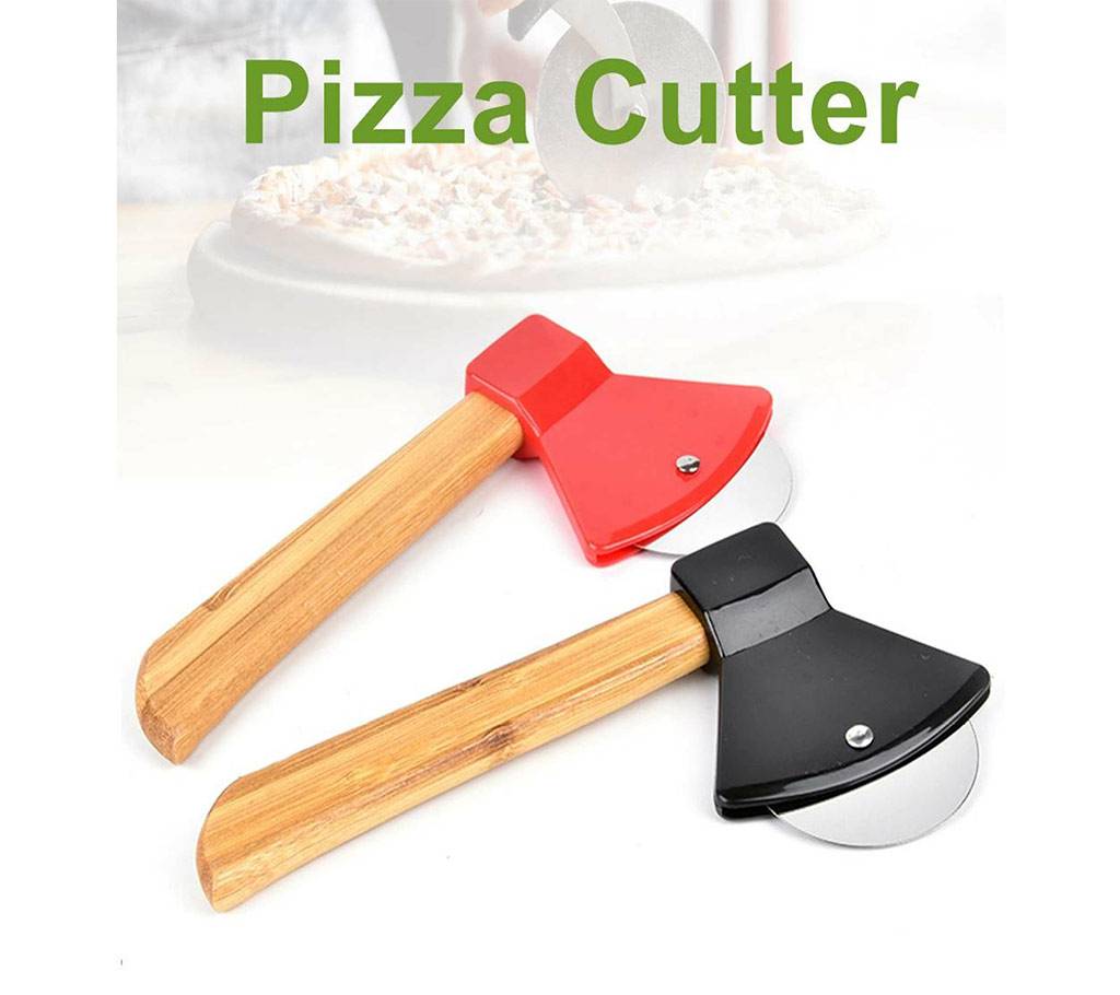 Bamboo Handle Axe Shaped Pizza Cutter 1243548 buy from Amanah Online