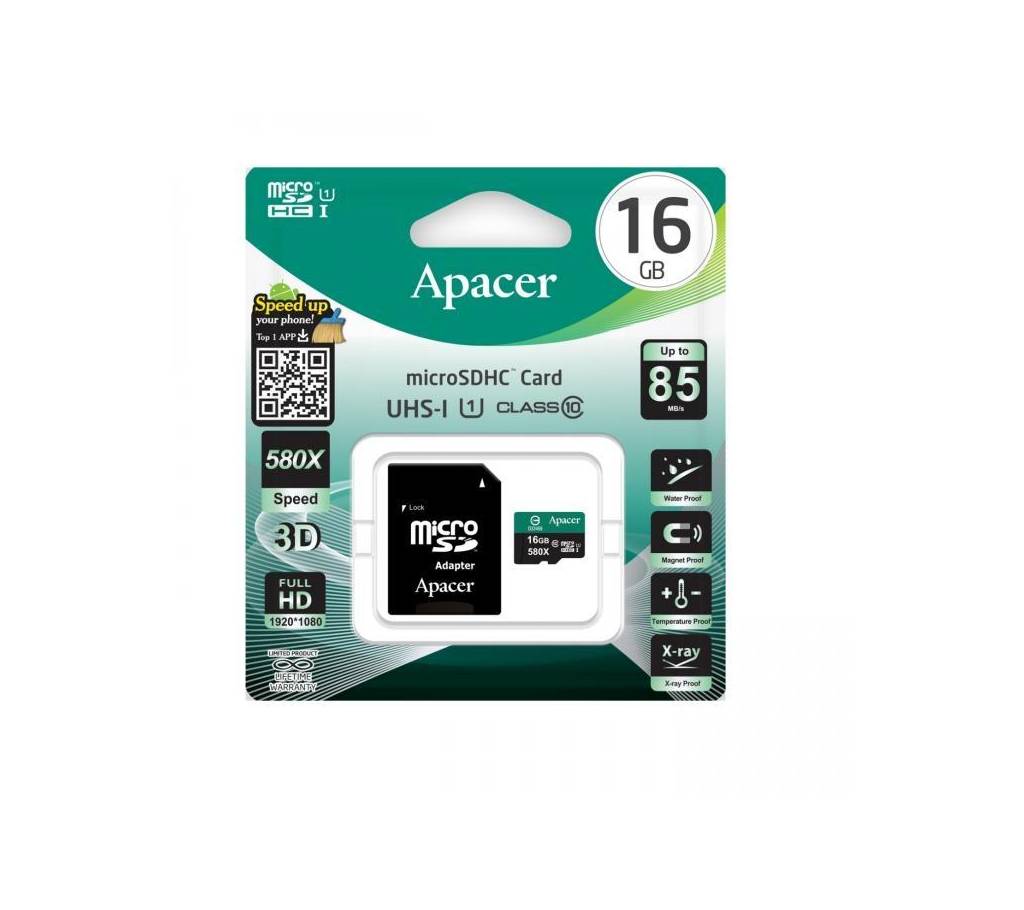 APACER MICRO SD HC CLASS10 মেমোরি কার্ড - 16GB বাংলাদেশ - 847582