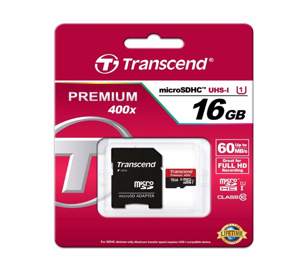 Transcend micro SD মেমরি কার্ড 16GB বাংলাদেশ - 847615