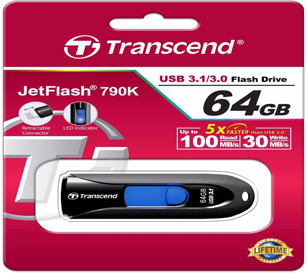 Transcend 64GB JetFlash 790 USB 3.0 ফ্ল্যাশ ড্রাইভ বাংলাদেশ - 847620