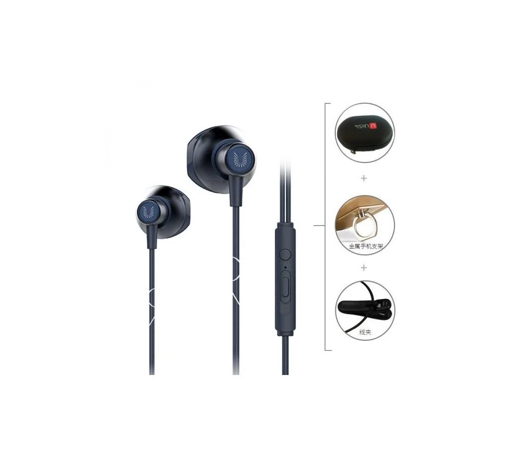 UiiSii HM12 In-Ear Earphone-Blue with Pouch