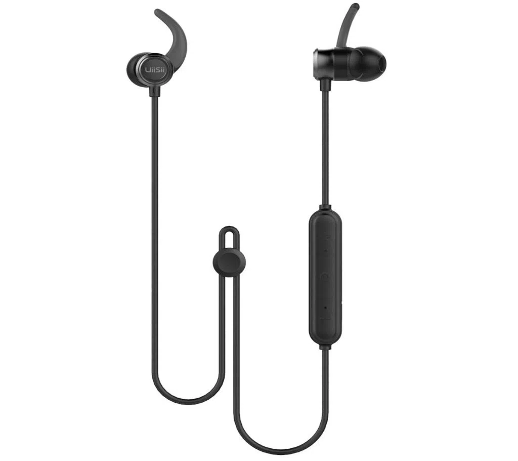UiiSii B6 Wireless Fully Waterproof Bluetooth Sports Headphones- Black