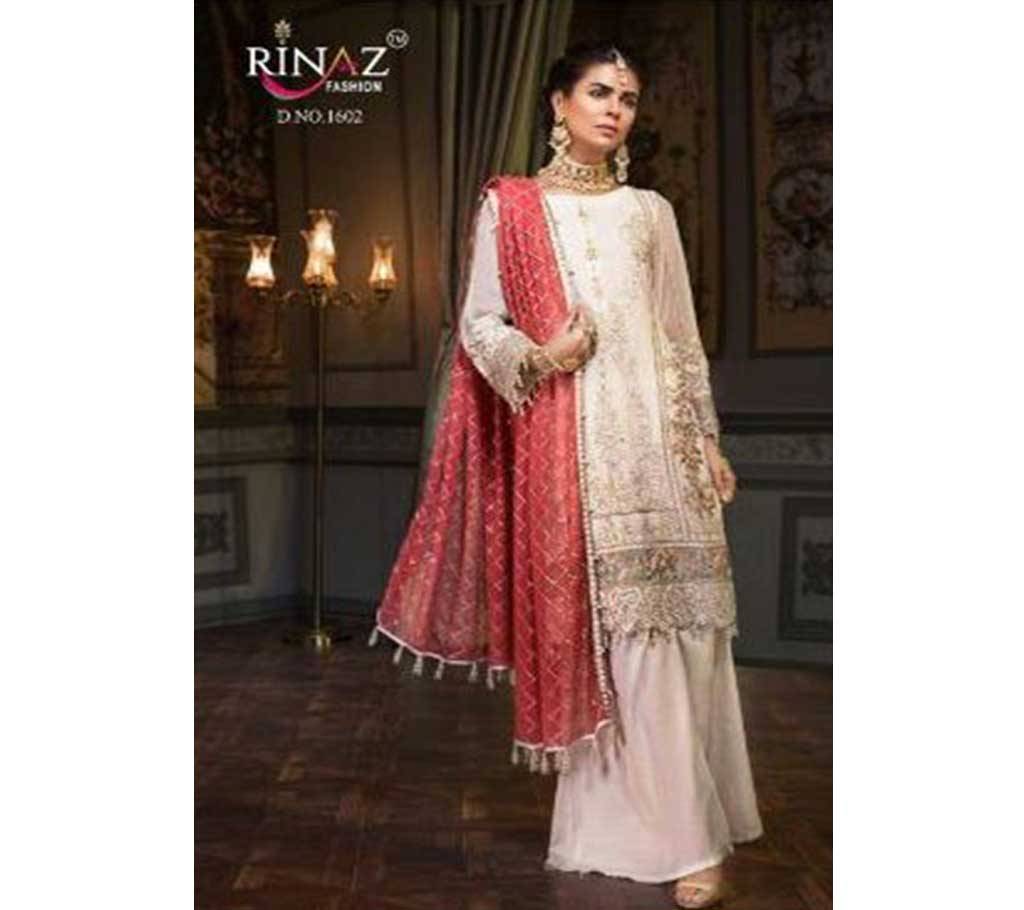 Zeenat By Rinaz Fashion আনস্টিচড জর্জেট থ্রি পিস-1602 বাংলাদেশ - 1114911
