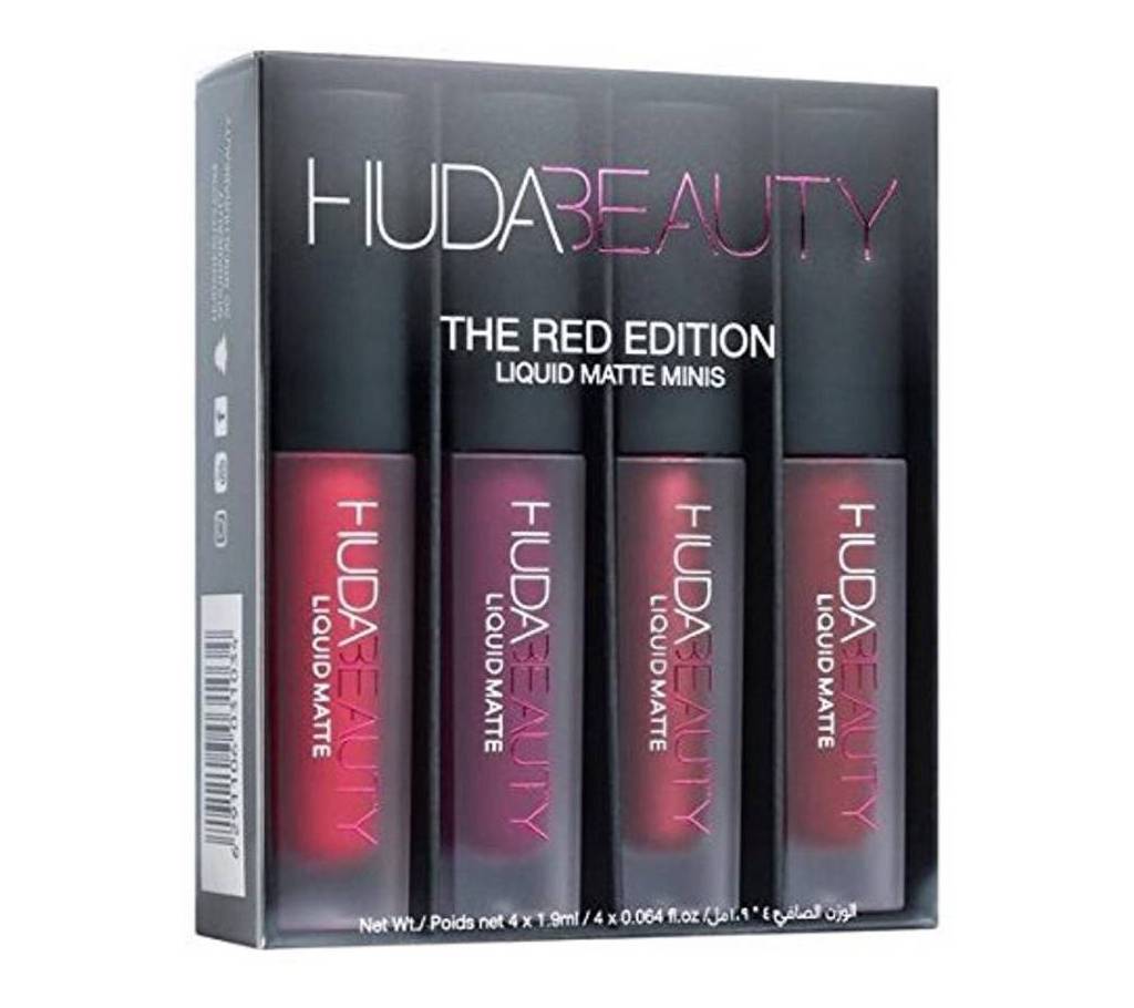 Huda Beauty লিকুইড ম্যাট লিপস্টিক মিনি সেট - The Red Edition - UK বাংলাদেশ - 942349