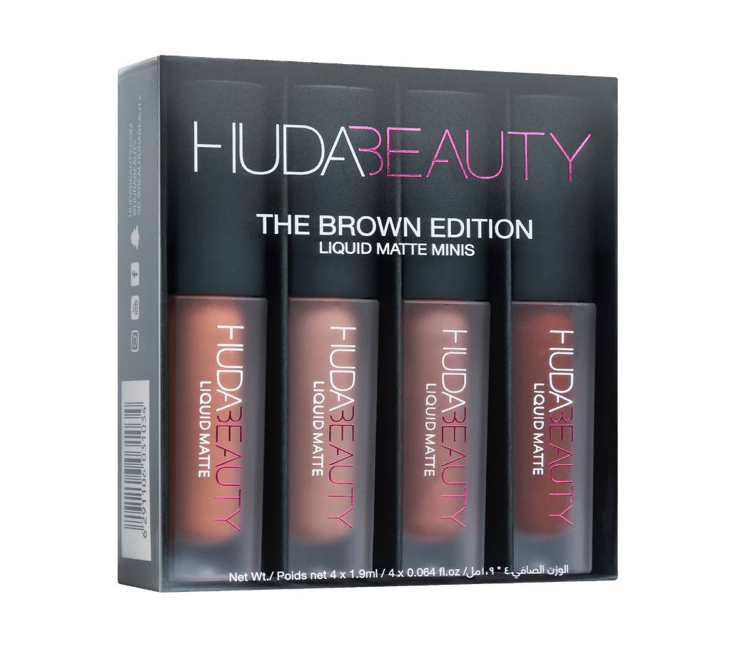 Huda Beauty লিকুইড ম্যাট লিপস্টিক মিনি সেট - Brown Edition - UK বাংলাদেশ - 866521